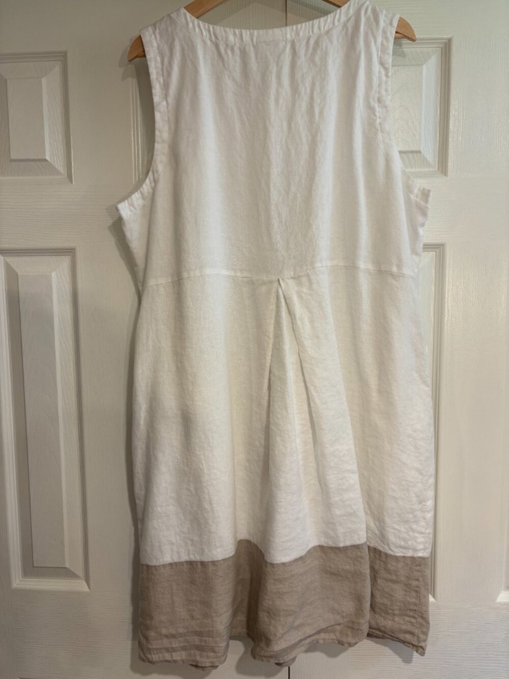 J. Jill Love Linen Shift Dress White Tan Casual Summer Dress Women's XL - Picture 6 of 6